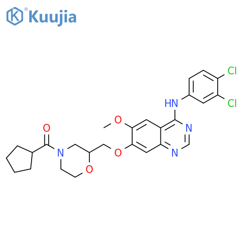Morpholine,4-(cyclopentylcarbonyl)-2-[[[4-[(3,4-dichlorophenyl)amino]-6-methoxy-7-quinazolinyl]oxy]methyl]- structure