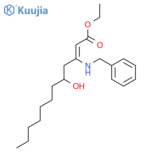 2-Dodecenoic acid, 5-hydroxy-3-[(phenylmethyl)amino]-, ethyl ester structure