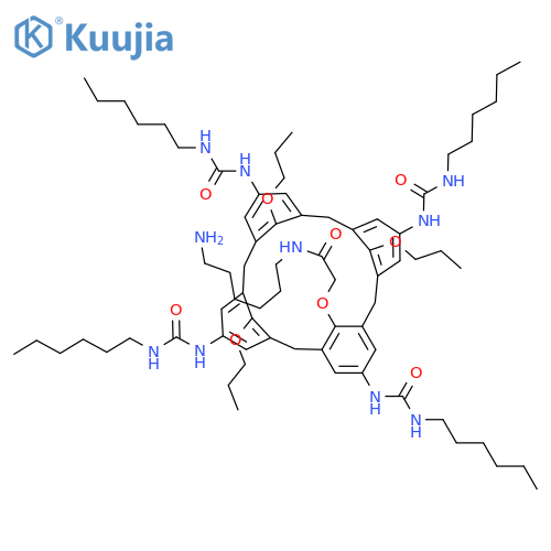 Acetamide, N-(6-aminohexyl)-2-[[5,11,17,23-tetrakis[[(hexylamino)carbonyl]amino]-26,27,28-tripropoxypentacyclo[19.3.1.13,7.19,13.115,19]octacosa-1(25),3,5,7(28),9,11,13(27),15,17,19(26),21,23-dodecaen-25-yl]oxy]- structure
