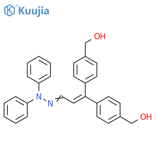 2-Propenal, 3,3-bis[4-(hydroxymethyl)phenyl]-, diphenylhydrazone structure