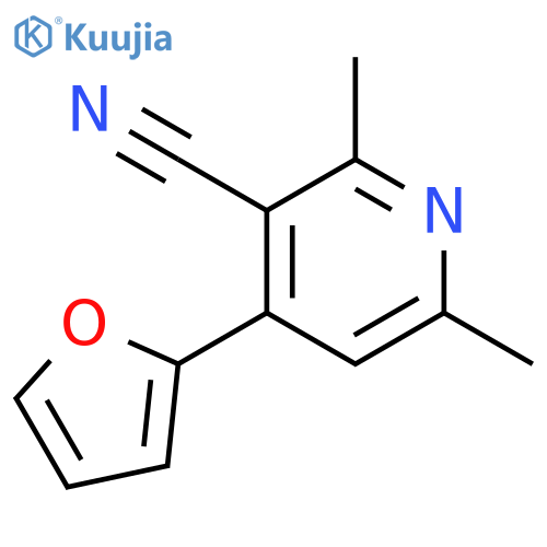 3-Pyridinecarbonitrile, 4-(2-furanyl)-2,6-dimethyl- structure