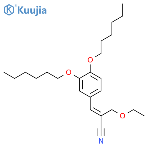 2-Propenenitrile, 3-[3,4-bis(hexyloxy)phenyl]-2-(ethoxymethyl)-, (2E)- structure