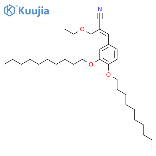 2-Propenenitrile, 3-[3,4-bis(decyloxy)phenyl]-2-(ethoxymethyl)-, (2E)- structure