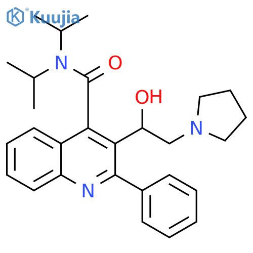 4-Quinolinecarboxamide,3-[1-hydroxy-2-(1-pyrrolidinyl)ethyl]-N,N-bis(1-methylethyl)-2-phenyl- structure