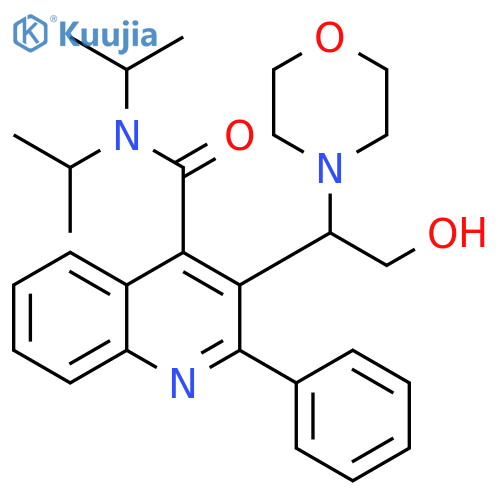 4-Quinolinecarboxamide,3-[2-hydroxy-1-(4-morpholinyl)ethyl]-N,N-bis(1-methylethyl)-2-phenyl- structure