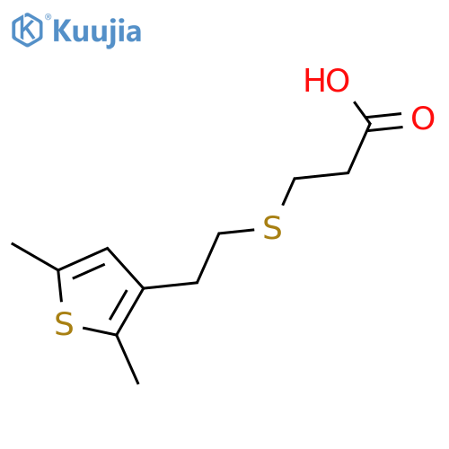 Propanoic acid, 3-[[2-(2,5-dimethyl-3-thienyl)ethyl]thio]- structure
