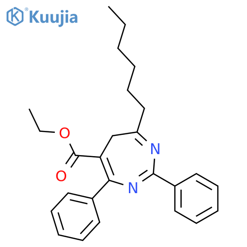 5H-1,3-Diazepine-6-carboxylic acid, 4-hexyl-2,7-diphenyl-, ethyl ester structure