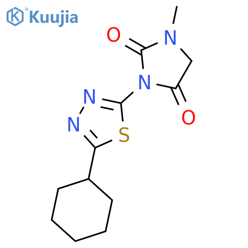 2,4-IMIDAZOLIDINEDIONE, 3-(5-CYCLOHEXYL-1,3,4-THIADIAZOL-2-YL)-1-METHYL- structure