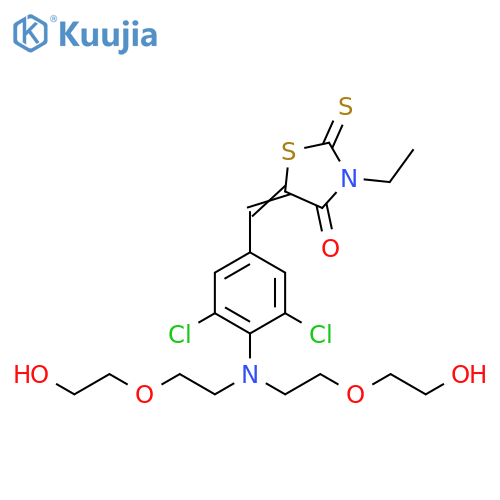 4-Thiazolidinone,5-[[4-[bis[2-(2-hydroxyethoxy)ethyl]amino]-3,5-dichlorophenyl]methylene]-3-ethyl-2-thioxo- structure
