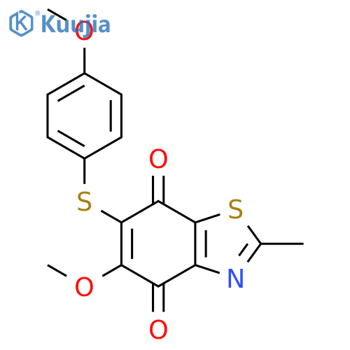4,7-Benzothiazoledione, 5-methoxy-6-[(4-methoxyphenyl)thio]-2-methyl- structure