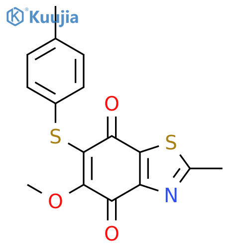 4,7-Benzothiazoledione, 5-methoxy-2-methyl-6-[(4-methylphenyl)thio]- structure