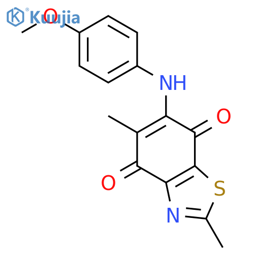 4,7-Benzothiazoledione, 6-[(4-methoxyphenyl)amino]-2,5-dimethyl- structure