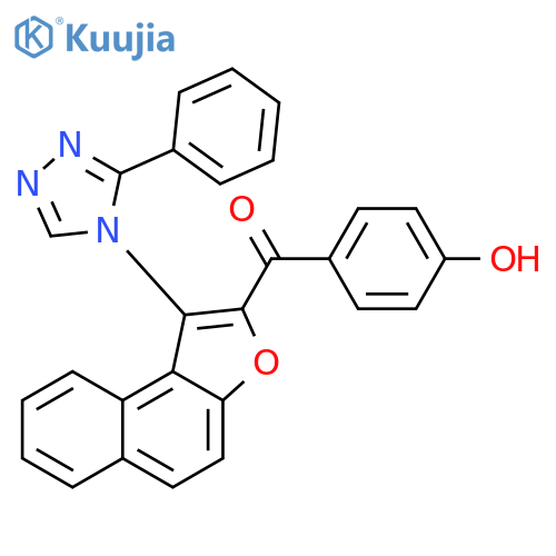 Methanone,(4-hydroxyphenyl)[1-(3-phenyl-4H-1,2,4-triazol-4-yl)naphtho[2,1-b]furan-2-yl]- structure