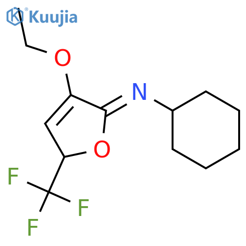 Cyclohexanamine, N-[3-ethoxy-5-(trifluoromethyl)-2(5H)-furanylidene]- structure