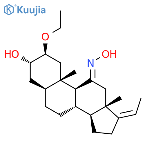Pregn-17(20)-en-11-one, 2-ethoxy-3-hydroxy-, oxime, (2b,3a,5a,17E)- structure
