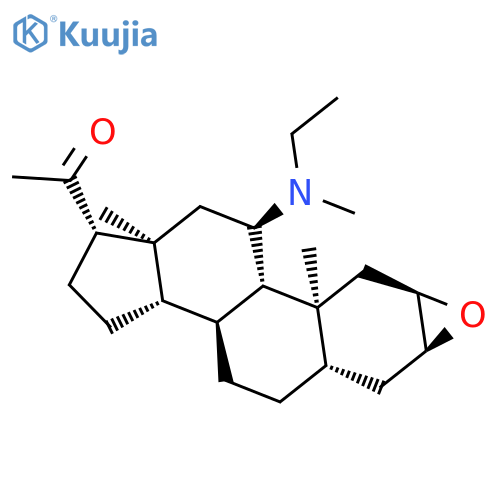 Pregnan-20-one, 2,3-epoxy-11-(ethylmethylamino)-, (2a,3a,5a,11a)- structure