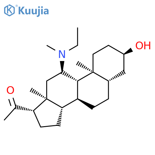 Pregnan-20-one, 11-(ethylmethylamino)-3-hydroxy-, (3a,5a,11a)- structure