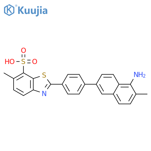 7-Benzothiazolesulfonicacid, 2-[4-(5-amino-6-methyl-2-naphthalenyl)phenyl]-6-methyl- structure