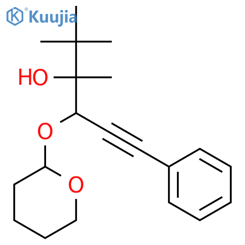 5-Hexyn-3-ol, 2,2,3-trimethyl-6-phenyl-4-[(tetrahydro-2H-pyran-2-yl)oxy]- structure