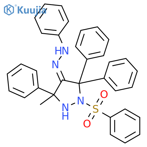 4-Pyrazolidinone,3-methyl-3,5,5-triphenyl-1-(phenylsulfonyl)-, 2-phenylhydrazone structure