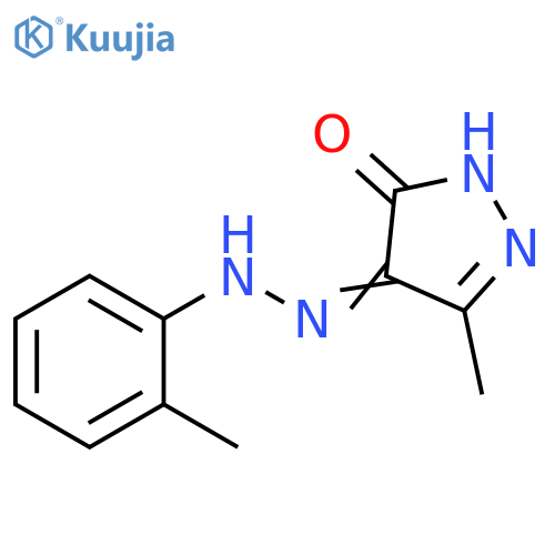 1H-Pyrazole-4,5-dione, 3-methyl-, 4-[(2-methylphenyl)hydrazone] structure