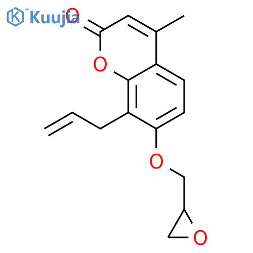 2H-1-Benzopyran-2-one, 4-methyl-7-(oxiranylmethoxy)-8-(2-propenyl)- structure