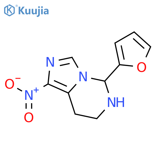 IMIDAZO[1,5-C]PYRIMIDINE, 5-(2-FURANYL)-5,6,7,8-TETRAHYDRO-1-NITRO- structure