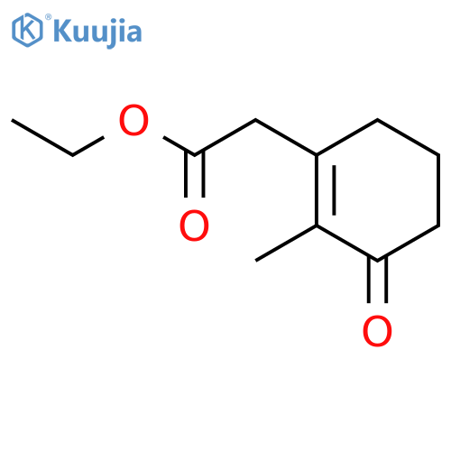 1-CYCLOHEXENE-1-ACETIC ACID, 2-METHYL-3-OXO-, ETHYL ESTER structure