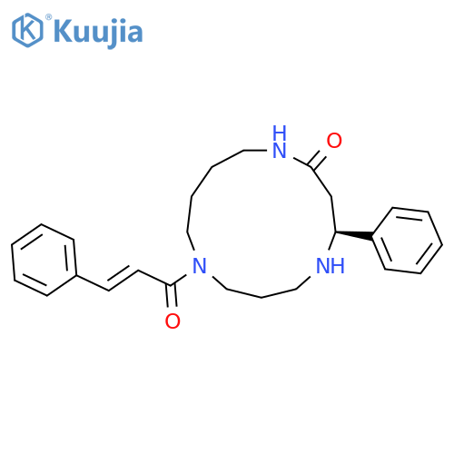 1,5,9-Triazacyclotridecan-2-one,9-[(2E)-1-oxo-3-phenyl-2-propenyl]-4-phenyl-, (4S)- structure