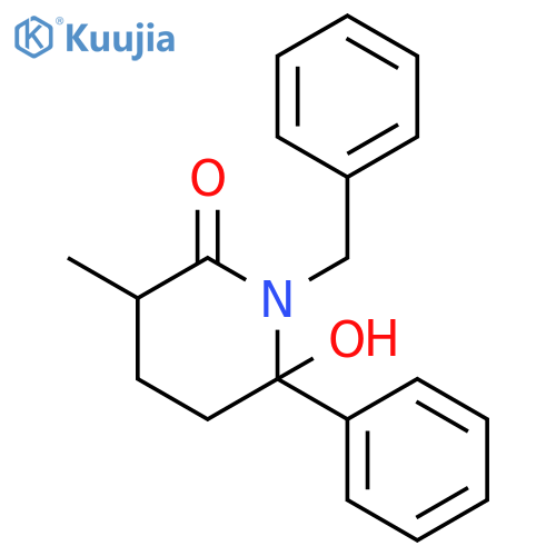 1-Benzyl-6-hydroxy-3-methyl-6-phenylpiperidin-2-one structure