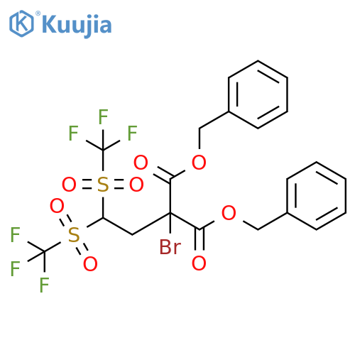 Propanedioic acid, [2,2-bis[(trifluoromethyl)sulfonyl]ethyl]bromo-,bis(phenylmethyl) ester structure
