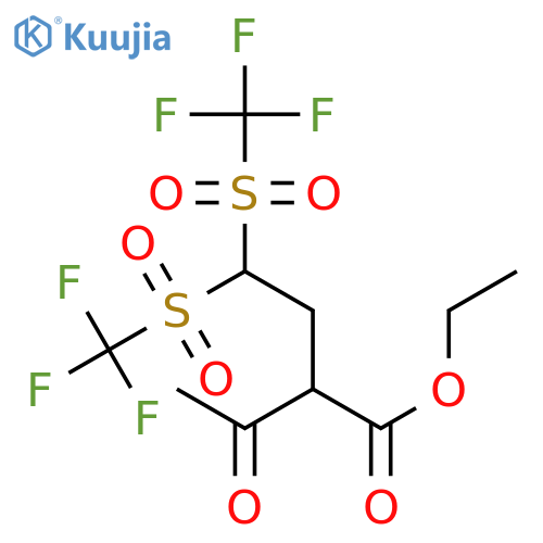 BUTANOIC ACID, 2-ACETYL-4,4-BIS[(TRIFLUOROMETHYL)SULFONYL]-, ETHYL ESTER structure