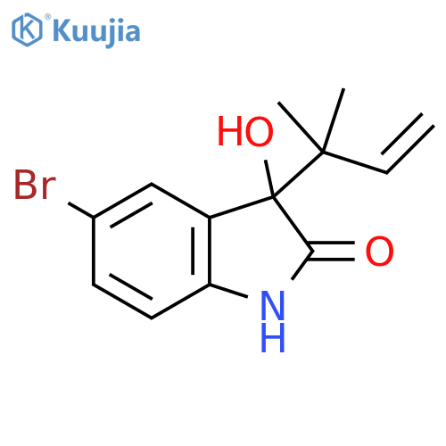 2H-Indol-2-one,5-bromo-3-(1,1-dimethyl-2-propenyl)-1,3-dihydro-3-hydroxy- structure