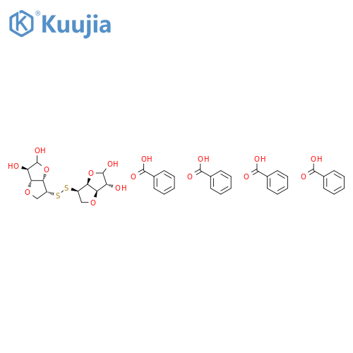D-GLUCOFURANOSE, 5,5'-DITHIOBIS[3,6-ANHYDRO-5-DEOXY-, TETRABENZOATE structure