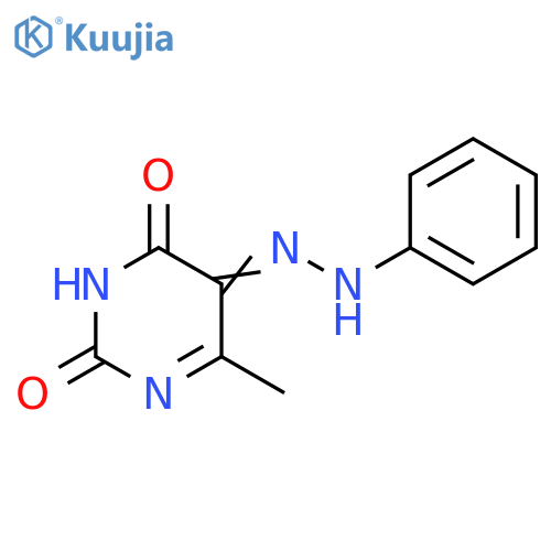 2,4,5(3H)-Pyrimidinetrione, 6-methyl-, 5-(phenylhydrazone) structure