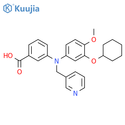 Benzoic acid,3-[[3-(cyclohexyloxy)-4-methoxyphenyl](3-pyridinylmethyl)amino]- structure