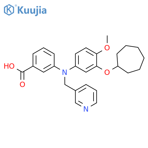 Benzoic acid,3-[[3-(cycloheptyloxy)-4-methoxyphenyl](3-pyridinylmethyl)amino]- structure
