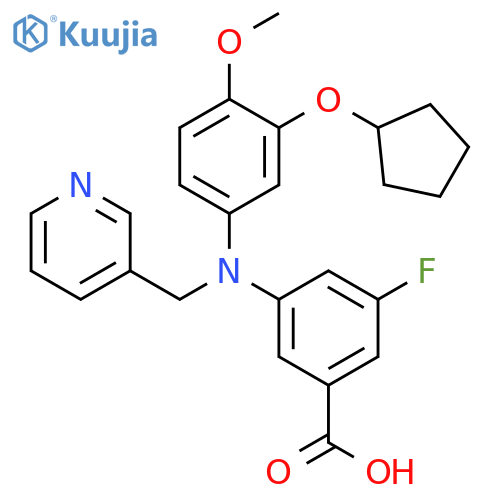 Benzoic acid,3-[[3-(cyclopentyloxy)-4-methoxyphenyl](3-pyridinylmethyl)amino]-5-fluoro- structure
