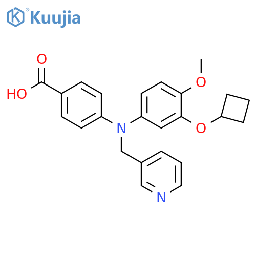 Benzoic acid,4-[[3-(cyclobutyloxy)-4-methoxyphenyl](3-pyridinylmethyl)amino]- structure