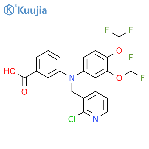 Benzoic acid,3-[[3,4-bis(difluoromethoxy)phenyl][(2-chloro-3-pyridinyl)methyl]amino]- structure