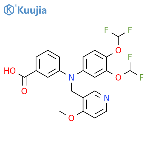Benzoic acid,3-[[3,4-bis(difluoromethoxy)phenyl][(4-methoxy-3-pyridinyl)methyl]amino]- structure