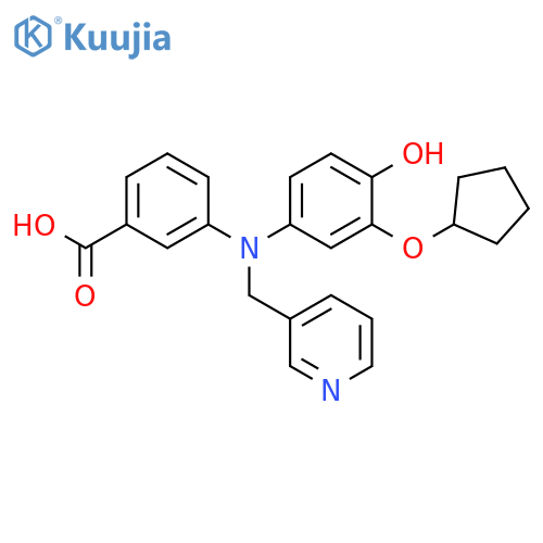 Benzoic acid,3-[[3-(cyclopentyloxy)-4-hydroxyphenyl](3-pyridinylmethyl)amino]- structure