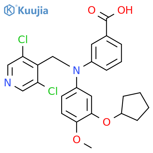 Benzoic acid,3-[[3-(cyclopentyloxy)-4-methoxyphenyl][(3,5-dichloro-4-pyridinyl)methyl]amino]- structure