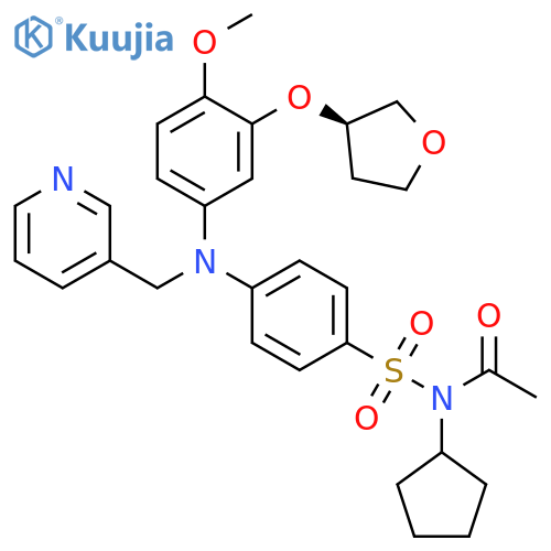 Acetamide,N-cyclopentyl-N-[[4-[[4-methoxy-3-[[(3R)-tetrahydro-3-furanyl]oxy]phenyl](3-pyridinylmethyl)amino]phenyl]sulfonyl]- structure