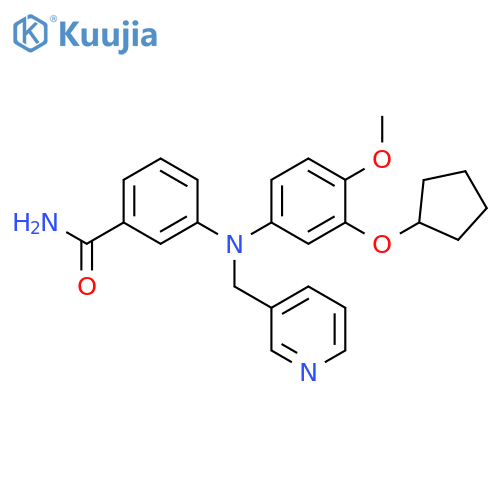 Benzamide,3-[[3-(cyclopentyloxy)-4-methoxyphenyl](3-pyridinylmethyl)amino]- structure