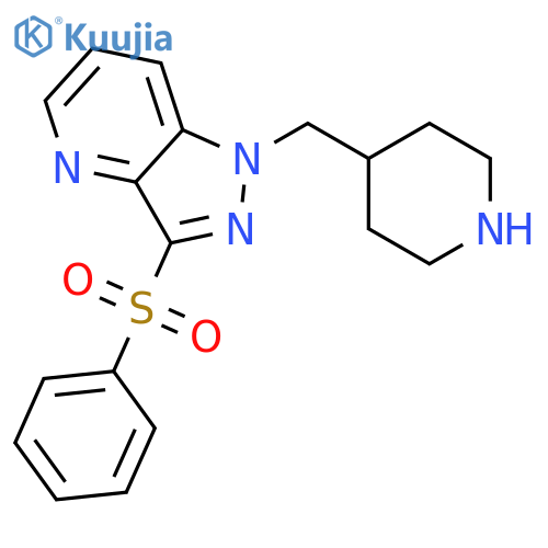 1H-PYRAZOLO[4,3-B]PYRIDINE, 3-(PHENYLSULFONYL)-1-(4-PIPERIDINYLMETHYL)- structure