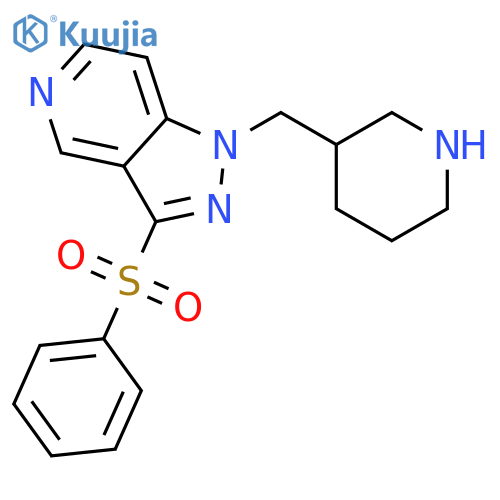 1H-Pyrazolo[4,3-c]pyridine, 3-(phenylsulfonyl)-1-(3-piperidinylmethyl)- structure