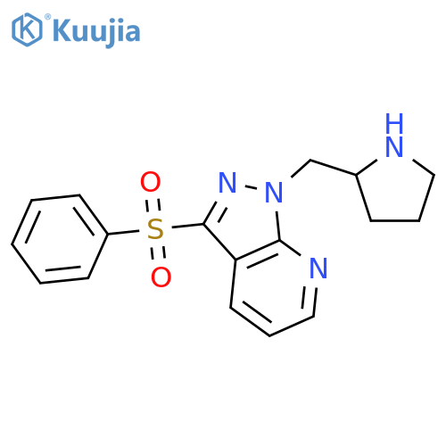 1H-Pyrazolo[3,4-b]pyridine, 3-(phenylsulfonyl)-1-(2-pyrrolidinylmethyl)- structure