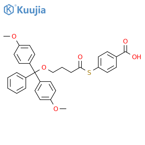Benzoic acid,4-[[4-[bis(4-methoxyphenyl)phenylmethoxy]-1-oxobutyl]thio]- structure