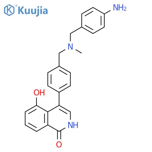1(2H)-Isoquinolinone,4-[4-[[[(4-aminophenyl)methyl]methylamino]methyl]phenyl]-5-hydroxy- structure